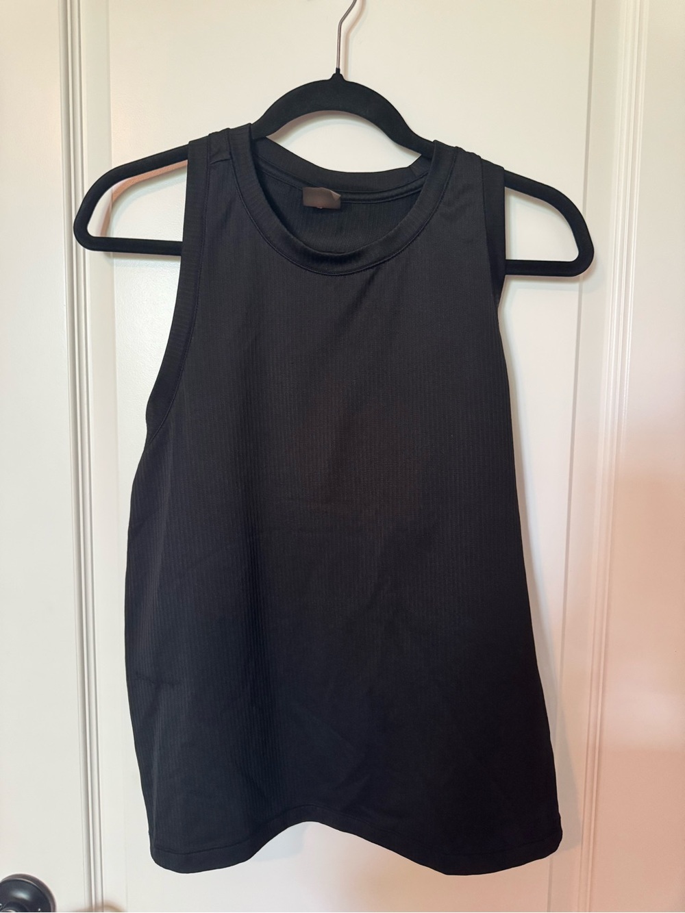 CALIA Classic Black Ribbed Tank Top - Women's Sleeveless Tee - Large